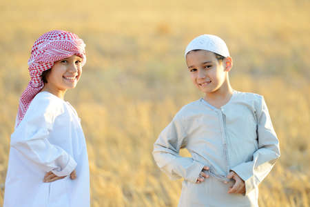 Happy child in natureの写真素材