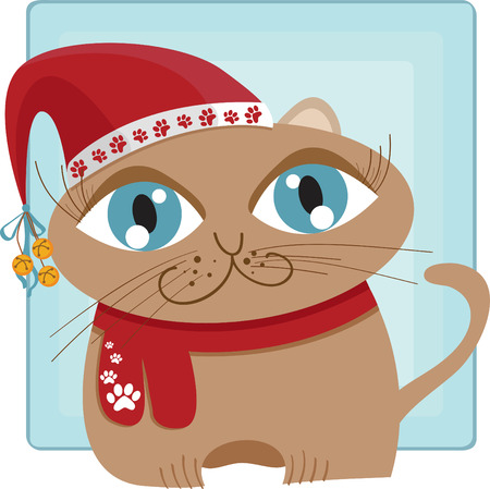 Christmas catのイラスト素材
