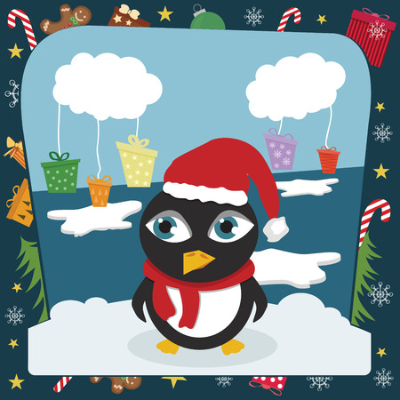 Christmas penguinのイラスト素材