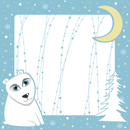 Christmas polar bear frameのイラスト素材