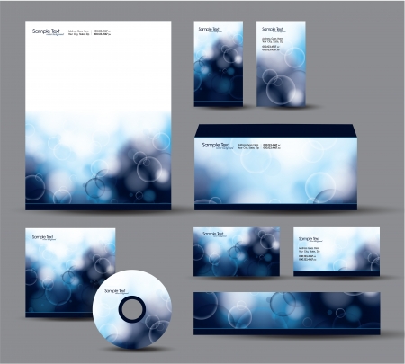 Modern Identity Package  Letterhead, business gift cards, envelope, cd dvd, header banner のイラスト素材
