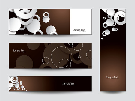 Banners with 3d Circles and Rings のイラスト素材