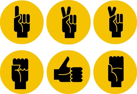 set of black hands iconsのイラスト素材
