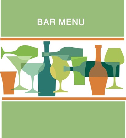 bar menu design template  in greensのイラスト素材