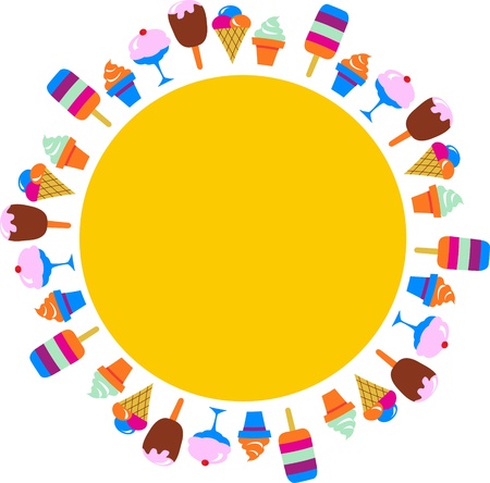 colorful background of different ice-creamsのイラスト素材