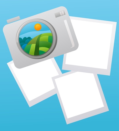 vacation or travel image concept with picture notes , vector illustrationのイラスト素材