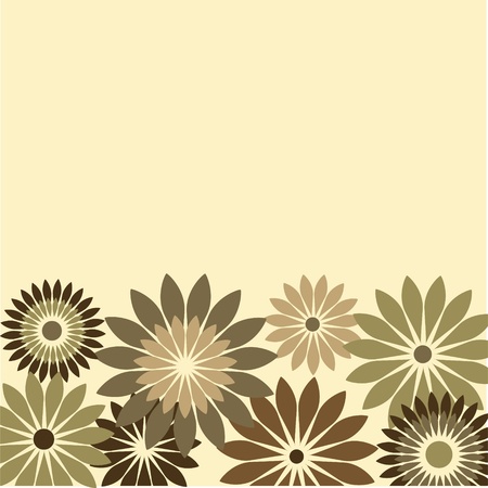 retro card of flowers, vector illustrationのイラスト素材