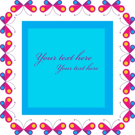 frame of colorful buterfies, vector illustrationのイラスト素材