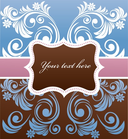 retro floral with a place for your textのイラスト素材