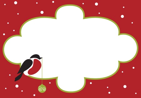 red chect bird on red backgroundのイラスト素材