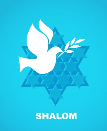 independence day of Israel, david star and peace white doveのイラスト素材