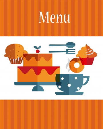 breakfast menu templateのイラスト素材