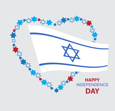 heart made of david stars with Israel  flagのイラスト素材