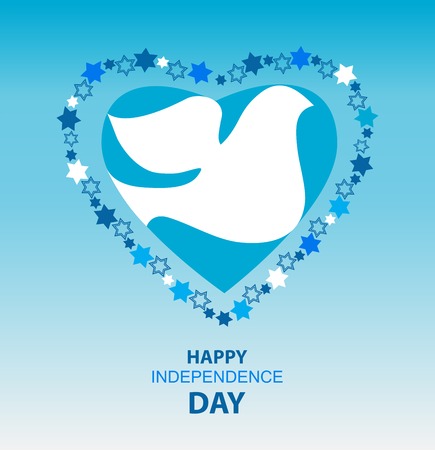 independence day of Israel, david  stars and peace white doveのイラスト素材