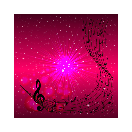 abstract musical background with notes . vector lllustrationのイラスト素材