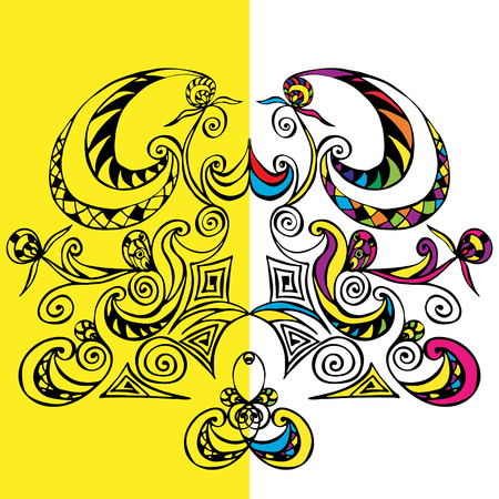 Ornate frame and scroll design elements.のイラスト素材