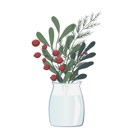 vector illustration of a bouquet in a vase helloのイラスト素材