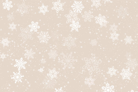 winter background, snowflakes of different shapes, snowdrifts. Winter landscape with falling Christmas shining beautiful snow. vector. new year abstractのイラスト素材