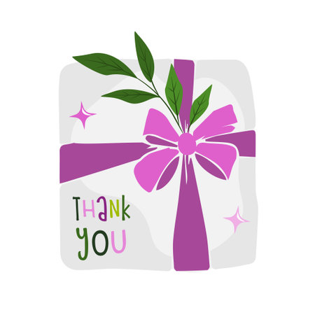 Thank You Appreciation Gratitude Floral Leaves Trendy Typography Vector Background for Greeting Cards, Post Cards, Poster, Flyers, Social Mediaのイラスト素材