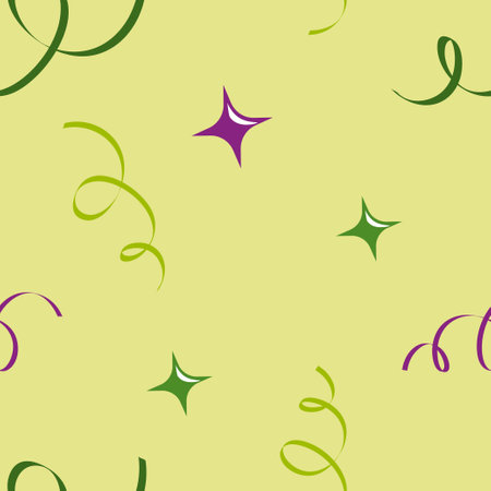 The pattern is festive with flags, confetti streamers. Background for paper, fabric.のイラスト素材