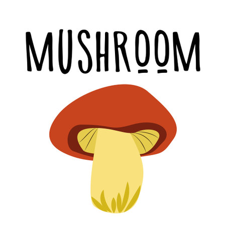 Cartoon mushroom icon Wild forest mushrooms in autumn, isolated vector illustration.のイラスト素材