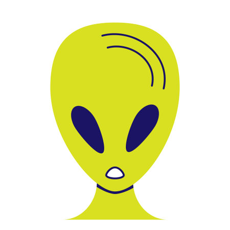 art green and gray cartoon alien character. 8 bit pixel alien. vector illustration. UFO. Creature. Face. Cartoon.のイラスト素材