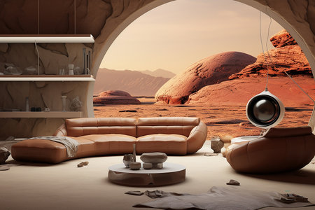 Desert in the room. illustrationの素材