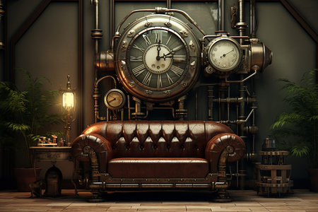 Beautiful ethno-style living room, retro-old living room, different conceptual style, different kind of living room object, interior styleの素材