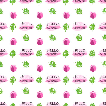 Tropical beach summer pattern colorfulのイラスト素材