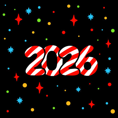 Festive decoration for New Year 2026 celebrationのイラスト素材