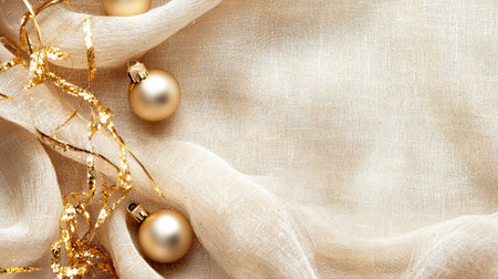 Decorative golden ornaments on soft fabricの素材