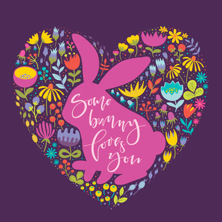 Illustration Some bunny loves you.Vectorのイラスト素材