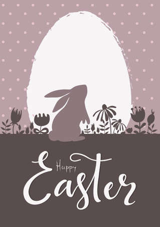 Greeting card happy Easter.Hand-drawn vector illustrationのイラスト素材