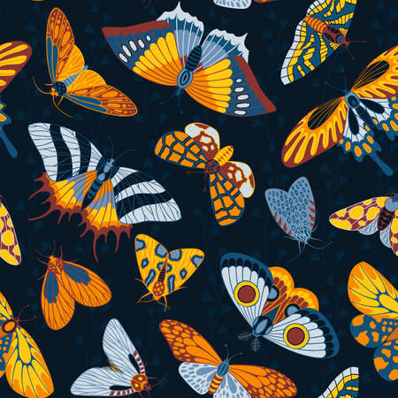 Seamless pattern of flowers and butterflies.Vector textureのイラスト素材