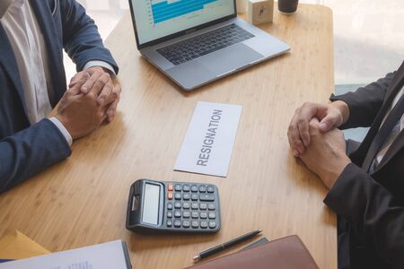 Employees with resignation letter or resignation handover for human resource managers.