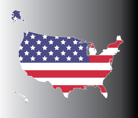 United states map on the national flag element background 1のイラスト素材