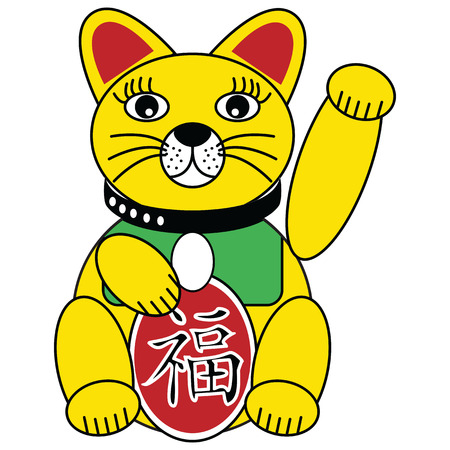 blessing buddhism catのイラスト素材