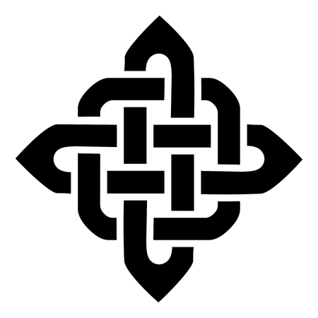Celtic style  square type element based on eternity knot patterns in black inspired by Irish St Patricks Day, and Irish and Scottish carving artのイラスト素材