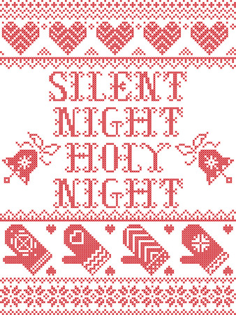 Silent night holy night  seamless patternのイラスト素材
