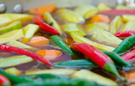 Vegetable stew with paprika and spices in sauceの写真素材
