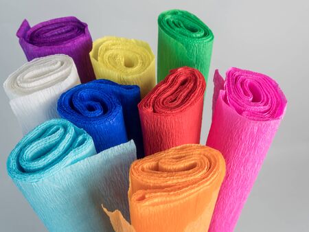 background color crepe paper rollsの写真素材
