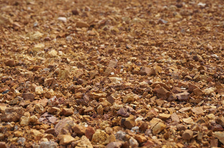 Texture of red earth laterite soil