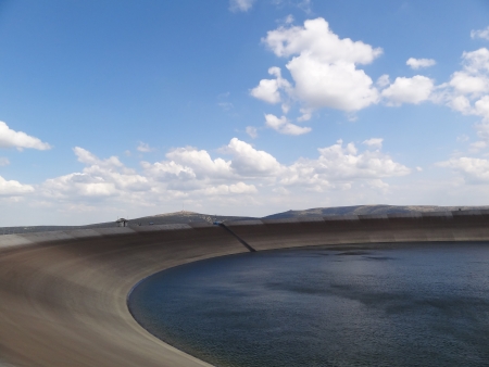 Upper Reservoir of the Pumped-storage Hydro Power Plant Dlouhe Strane, Czech Republicの写真素材
