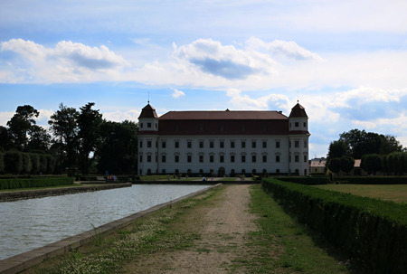 Holesov, Czech Republic - July 25 2017: Baroque castle and garden in Holesov, Czech Republicのeditorial素材