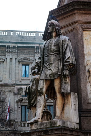 Milan downtown statueの写真素材