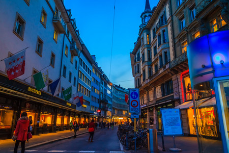 Lucerne night streetのeditorial素材