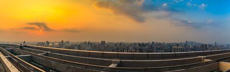 Aerial view from the roof Guangzhouの写真素材