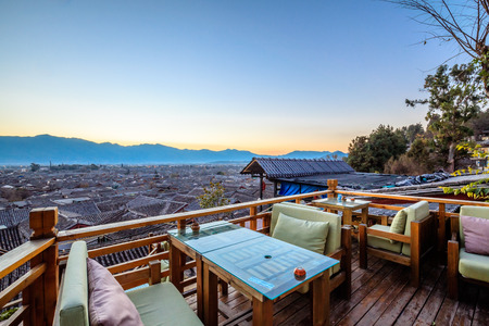 Lijiang, Yunnan sunrise panoramaのeditorial素材