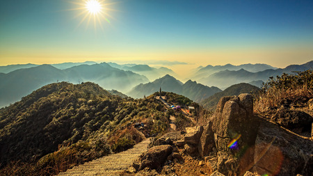 Hunan Mangshan Tiantai Mountain landscape viewのeditorial素材