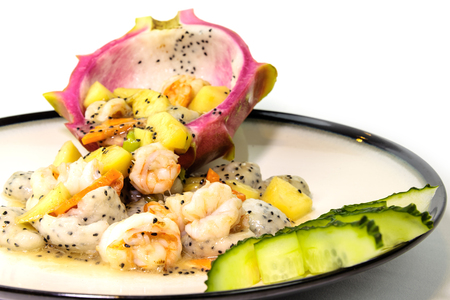 Fire dragon fried shrimp meatの写真素材